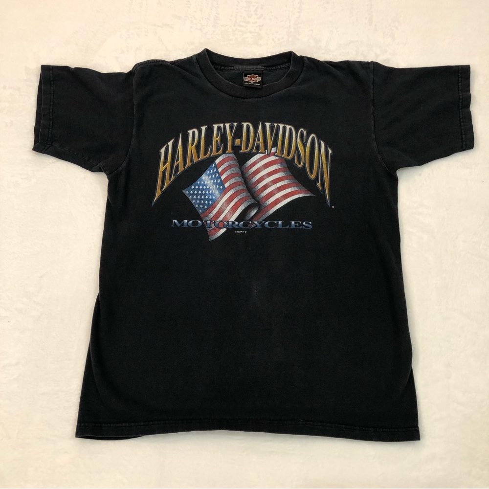 Vintage 97 Harley Davidson Adult Education York, PA Black Short Sleeve Shirt Men